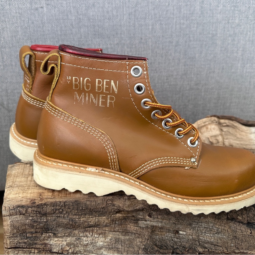 Big Ben Miner Vintage Tan Goodyear welted high quality Leather Boots - Picture 1 of 7